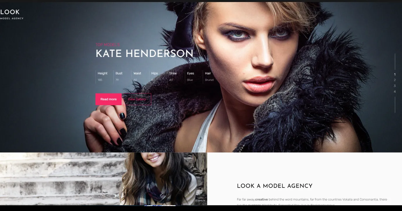 Modeling website template